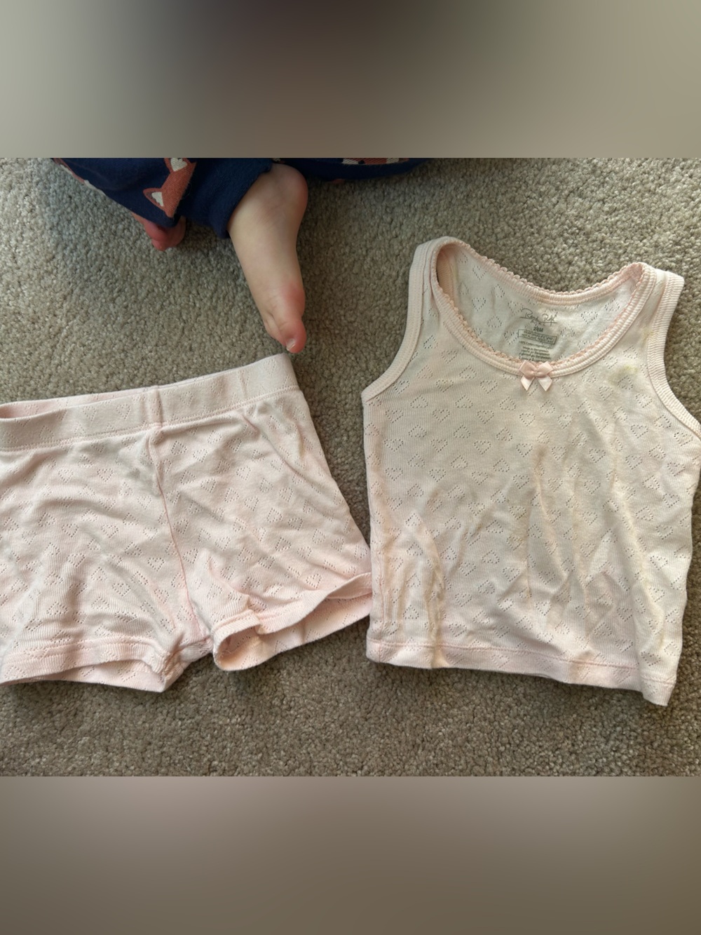 Rene Rofe Pale Pink Eyelet Tank & Shorts Pajama Set